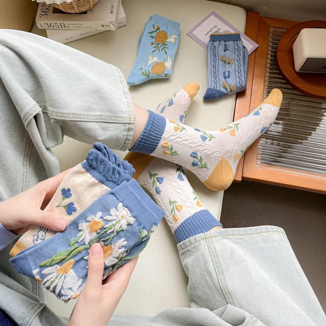 Ladies Cute Cotton Socks for Spring and Summer